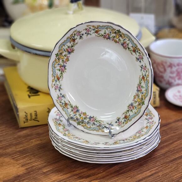 Crown Ivory Bread and Butter Plates, Vintage Hand Painted China - Picture 2 of 10